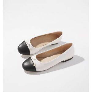 White House Black Market Black and White Flats